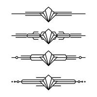 Art deco line border. Modern arabic gold frames, decorative lines borders and geometric golden label frame design elements vector