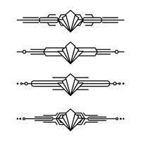 Art deco line border. Modern arabic gold frames, decorative lines borders and geometric golden label frame design elements vector