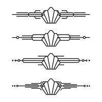 Arte deco línea borde. moderno Arábica oro marcos, decorativo líneas fronteras y geométrico dorado etiqueta marco diseño elementos vector