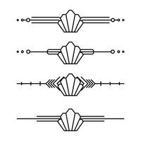 Art deco line border. Modern arabic gold frames, decorative lines borders and geometric golden label frame design elements vector