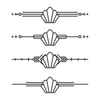 Art deco line border. Modern arabic gold frames, decorative lines borders and geometric golden label frame design elements vector