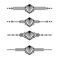 Arte deco línea borde. moderno Arábica oro marcos, decorativo líneas fronteras y geométrico dorado etiqueta marco diseño elementos vector