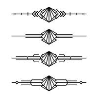 Art deco line border. Modern arabic gold frames, decorative lines borders and geometric golden label frame design elements vector