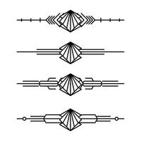 Arte deco línea borde. moderno Arábica oro marcos, decorativo líneas fronteras y geométrico dorado etiqueta marco diseño elementos vector