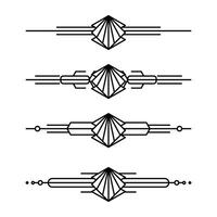 Arte deco línea borde. moderno Arábica oro marcos, decorativo líneas fronteras y geométrico dorado etiqueta marco diseño elementos vector