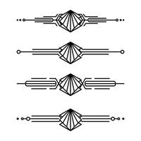 Art deco line border. Modern arabic gold frames, decorative lines borders and geometric golden label frame design elements vector