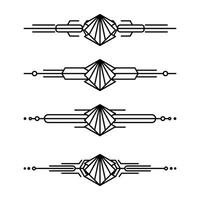 Art deco line border. Modern arabic gold frames, decorative lines borders and geometric golden label frame design elements vector