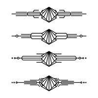 Arte deco línea borde. moderno Arábica oro marcos, decorativo líneas fronteras y geométrico dorado etiqueta marco diseño elementos vector