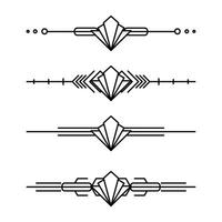 Art deco line border. Modern arabic gold frames, decorative lines borders and geometric golden label frame design elements vector