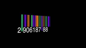 spårning bar koda Identifiering klistermärke märka streckkoder siffra rörelse grafisk video
