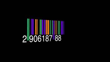 Verfolgung Bar Code Identifizierung Aufkleber Etikette Barcodes Nummer Bewegung Grafik video