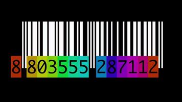 suivi bar code identification autocollant étiquette codes-barres nombre mouvement graphique video