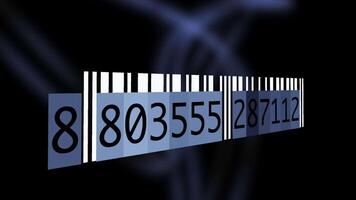 Verfolgung Bar Code Identifizierung Aufkleber Etikette Barcodes Nummer Bewegung Grafik video