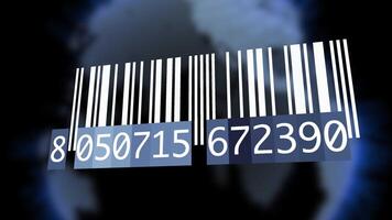 Verfolgung Bar Code Identifizierung Aufkleber Etikette Barcodes Nummer Bewegung Grafik video