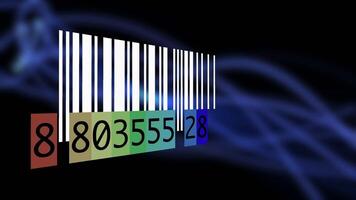 Verfolgung Bar Code Identifizierung Aufkleber Etikette Barcodes Nummer Bewegung Grafik video