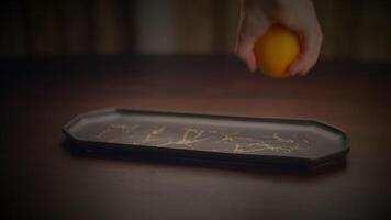 Promoting healthy eating habits through fresh fruits on a tray video