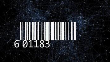 Verfolgung Bar Code Identifizierung Aufkleber Etikette Barcodes Nummer Bewegung Grafik video