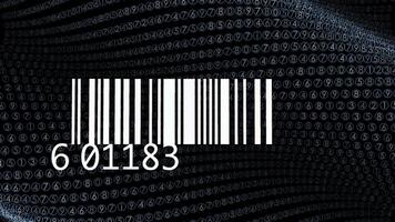 Digital Barcode Numbers Data Scanning Information Background video