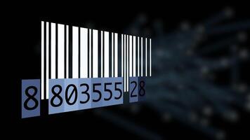 Verfolgung Bar Code Identifizierung Aufkleber Etikette Barcodes Nummer Bewegung Grafik video