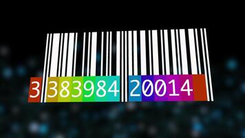 Verfolgung Bar Code Identifizierung Aufkleber Etikette Barcodes Nummer Bewegung Grafik video