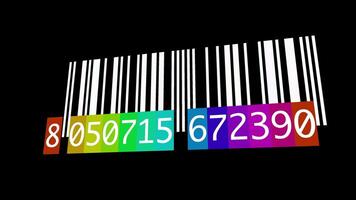 Tracking Bar Code Identification Sticker Label Barcodes Number Motion Graphic video