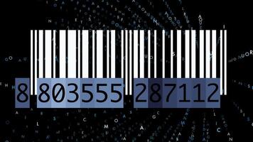 Digital Barcode Numbers Data Scanning Information Background video