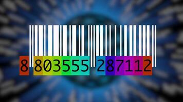 Tracking Bar Code Identification Sticker Label Barcodes Number Motion Graphic video