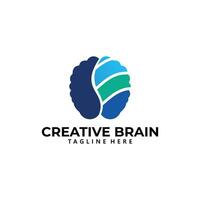 digital brain logo vector