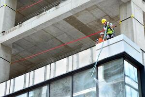 High-rise building under construction. Modern office building. photo