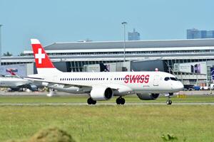 Warsaw Poland. June 8, 2018. Chopin Airport in Warsaw. Plane at the airport after landing. photo