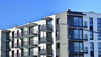 Residential area with modern apartment building. Multi Storey modern, new and stylish living block of flats. photo