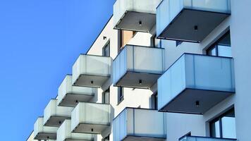 Residential area with modern apartment building. Multi Storey modern, new and stylish living block of flats. photo