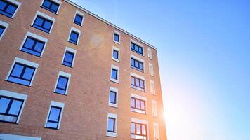 Residential area with modern apartment building. Multi Storey modern, new and stylish living block of flats. photo