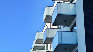 Residential area with modern apartment building. Multi Storey modern, new and stylish living block of flats. photo