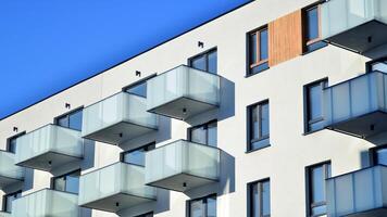 Residential area with modern apartment building. Multi Storey modern, new and stylish living block of flats. photo