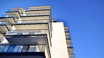 Residential area with modern apartment building. Multi Storey modern, new and stylish living block of flats. photo