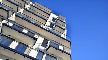Residential area with modern apartment building. Multi Storey modern, new and stylish living block of flats. photo