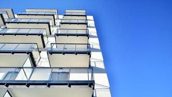 Residential area with modern apartment building. Multi Storey modern, new and stylish living block of flats. photo