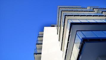 Residential area with modern apartment building. Multi Storey modern, new and stylish living block of flats. photo