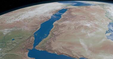The Red Sea, between Africa and Asia, in the planet earth video