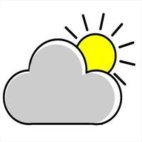 sun behind the cloud, vector