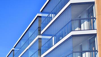 Modern architecture of urban residential apartment building. Apartment building exterior, residential house facade. photo