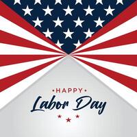 Happy Labor Day greeting card or invitation card. Illustration of an American national holiday with a US flag. vector