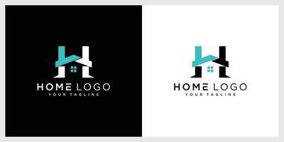 H letter roof shape logo template vector