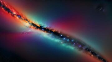 Multicolored space rainbow in the night sky video