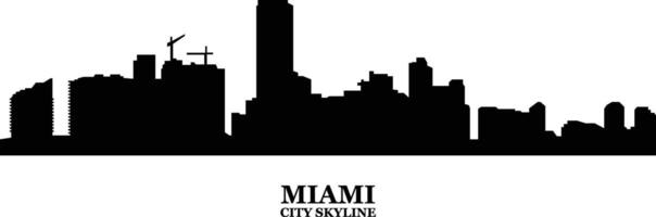 Miami city skyline silhouette illustration vector