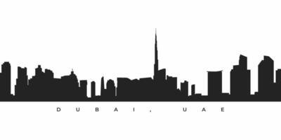 Dubai city skyline silhouette illustration vector