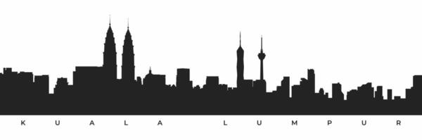 Kuala Lumpur city skyline silhouette illustration vector