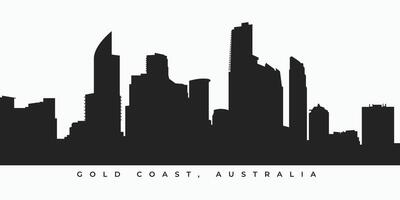 Gold Coast city skyline silhouette illustration vector