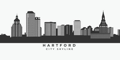 Hartford ciudad horizonte silueta ilustración vector